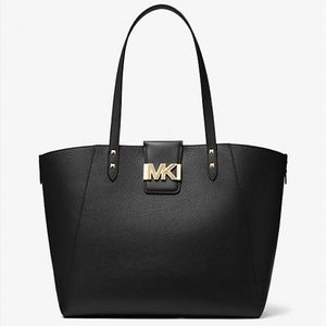 NWT Michael Kors Karlie Pebble Embossed Leather Large Tote #30S2GCDT3L Black